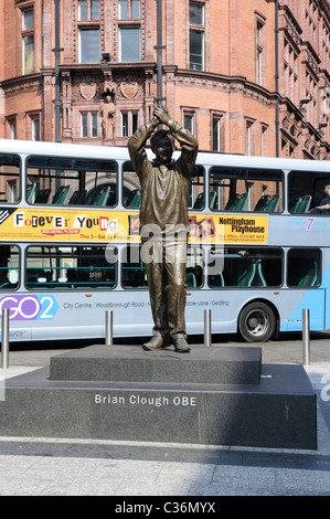 Stock photo of the Brian Clough memorial statue in Nottingham city centre. Stock Photo