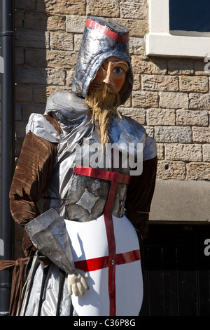 Effigy of St George at the Wray Annual Scarecrow and Village Festival, Lancaster, Lancashire, UK Stock Photo