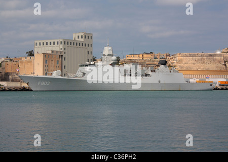 The Royal Netherlands Navy frigate HNLMS Tromp in Malta in connection with the Libyan crisis, 12 March 2011 Stock Photo