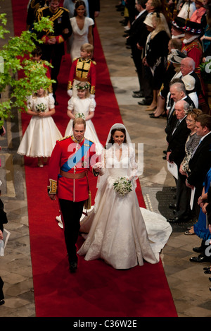 Britain's Prince William marries Catherine Middleton at a wedding service in Westminster Abbey in central London Stock Photo