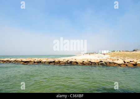 Jetty at Old Silver Beach, North Falmouth ,Cape Cod, MA USA. Stock Photo