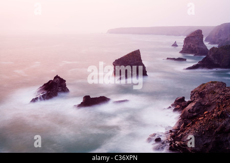 Bedruthan Steps, Cornwall, UK. Stock Photo