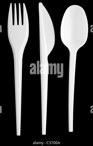 Plastic silverware Stock Photo