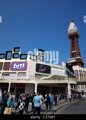 View towards the Tower from Bank Hay Street Blackpool Lancashire UK Stock Photo