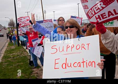 Protest Against Budget Cuts for Education Stock Photo - Alamy