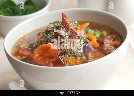 Italian soup in a bowl Stock Photo