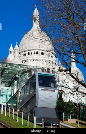 Paris, Funicular of Sacre Coeur Stock Photo