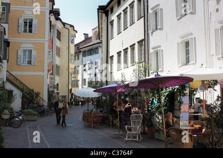 Wine bar and restaurant Fischbänke in Bozen / Bolzano, Italy Stock Photo