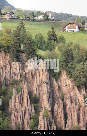 Rittner earth pyramids near Bozen/Bolzano, Italy Stock Photo