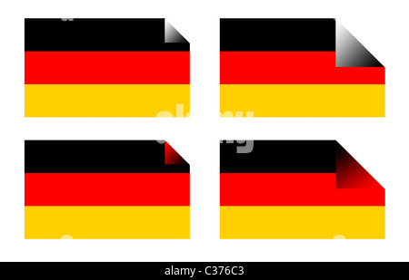 German flag labels or stickers isolated on white background. Stock Photo