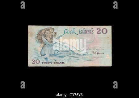 Cook Islands 20 dollars  banknote Stock Photo
