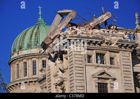 Earthquake damaged Cathedral of the Blessed Sacrament, Barbadoes Street, Christchurch, Canterbury, New Zealand Stock Photo