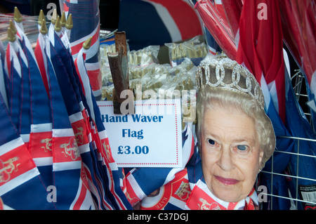 April 29th 2011 Royal Wedding. Trafalgar Square. Memorabilia on sale. Stock Photo