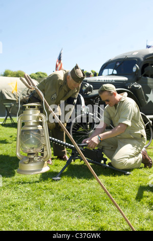 Second World War re-enactment society event held at Hoghton Towers,Lancashire,England Stock Photo