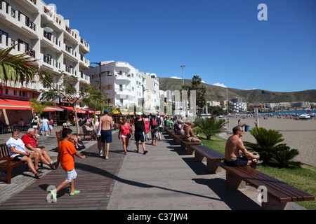 Promenade in Los Cristianos, Canary Island Tenerife, Spain. Stock Photo