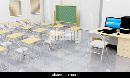 3d render of a contemporary classroom interior Stock Photo