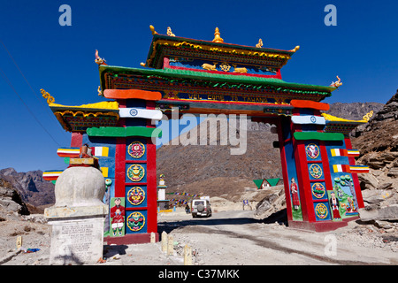 Entrance gate to Tawang Valley in Arunachal Pradesh, India Stock Photo