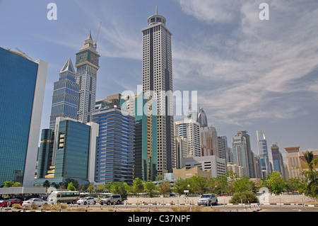 City skyscrapers, Downtown Dubai, Dubai, United Arab Emirates Stock Photo