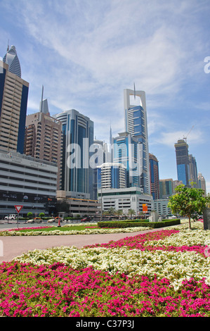 City skyscrapers, Downtown Dubai, Dubai, United Arab Emirates Stock Photo