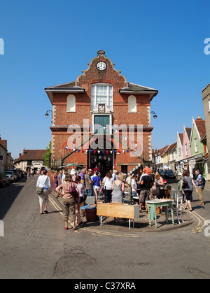 Easter market at the Shire Hall, Market Hill, Woodbridge, Suffolk, England Stock Photo