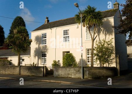 Pretty picturesque Cornish large detached house / houses / home / homes in Lostwithiel, Cornwall. UK. Stock Photo