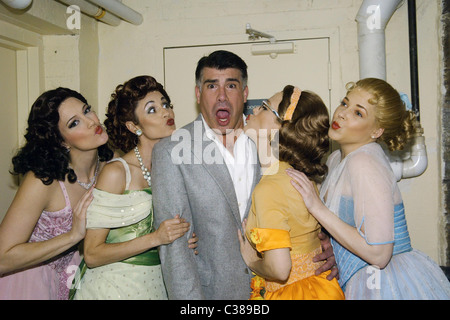 Mad Men' star Bryan Batt  meets the cast (Victoria Matlock, Beth Malone, Misty Cotton and Bets Malone) of the smash hit Stock Photo