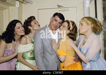 Mad Men' star Bryan Batt  meets the cast (Victoria Matlock, Beth Malone, Misty Cotton and Bets Malone) of the smash hit Stock Photo