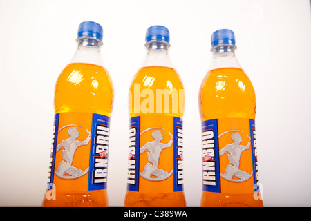 Illustrative image of Irn Bru bottles. Stock Photo