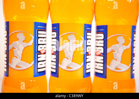 Illustrative image of Irn Bru bottles. Stock Photo