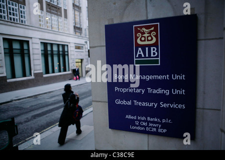 Allied Irish Banks logo and branch sign. Stock Photo