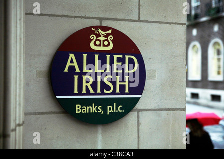 Allied Irish Banks logo and branch sign. Stock Photo