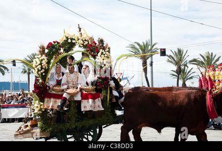 Sant'Efisio is one of the most important festival in Sardinia, take place in Cagliari, the capital of Sardinia. Stock Photo