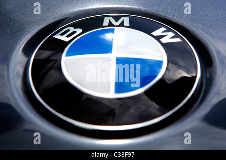 Picture shows a highly polished BMW badge. Stock Photo