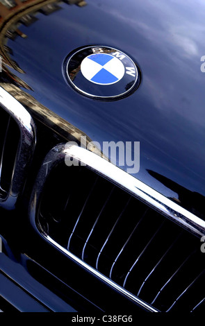 Picture shows the front of a BMW vehicle in Central London. Stock Photo