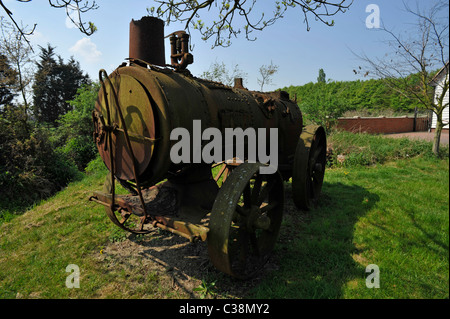 rusty steam tractor door Stock Photo