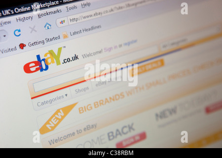 Illustrative image of the Ebay website. Stock Photo