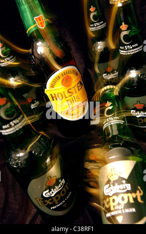 Pictured: A bottle of Holsten Pils lager; a Carlsberg brand. Stock Photo