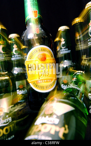 Pictured: A bottle of Holsten Pils, lager; a Carlsberg brand. Stock Photo