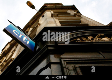 Exterior shot of a Citibank building in Central London. Stock Photo