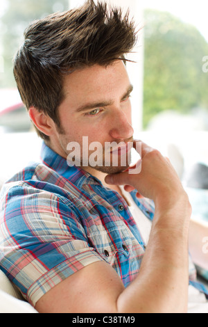 Thoughtful man Stock Photo