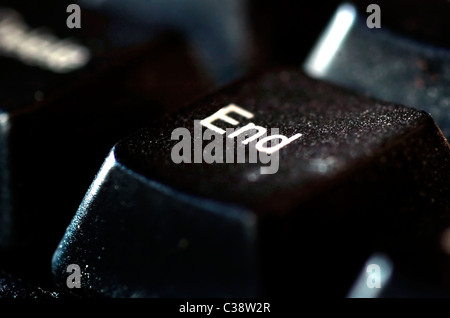 The "End" key on a black computer keyboard Stock Photo