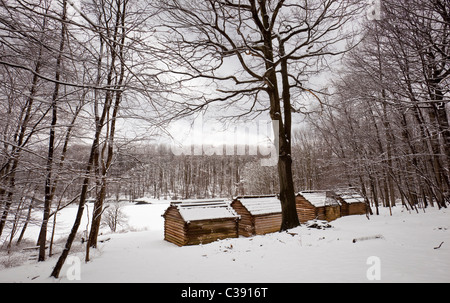 George Washington's Winter Encampment 1779-1780 at Morristown National Historical Park, Jockey Hollow, Morristown, NJ Stock Photo