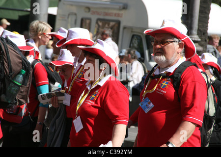 people celebrating the beatification of pope john paul the second, rome May 1st 2011 Stock Photo