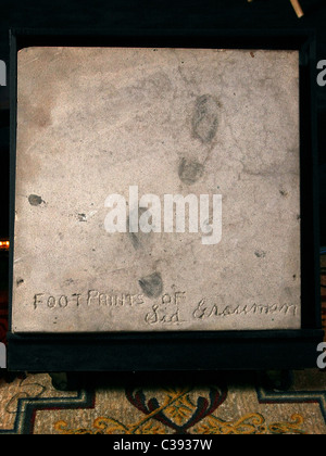 SID GRAUMAN FORGOTTEN ORIGINAL CONCRETE FOOTPRINTS FROM THE GRAUMAN'S CHINESE COURTYARD. TCM CLASSIC FILM FESTIVAL 2011 LOS ANGE Stock Photo