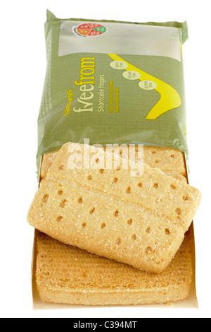 Packet of Sainsburys Freefrom free from gluten wheat and dairy shortcake fingers Stock Photo