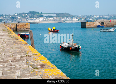 Harbour at St Michael's Mount, island off the coast of Cornwall at Marazion, UK Stock Photo