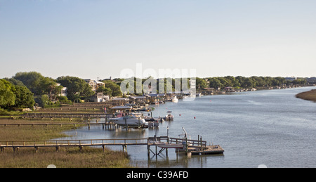 Intracoastal Waterway along the Isle of Palms in South Carolina. Near 517 Stock Photo