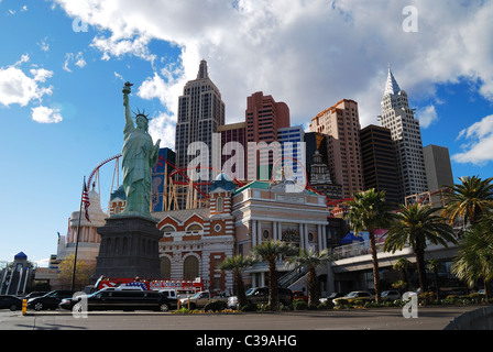 Luxury hotel in Las Vegas. Excalibur, New York New York hotel and casino, Nevada. Stock Photo