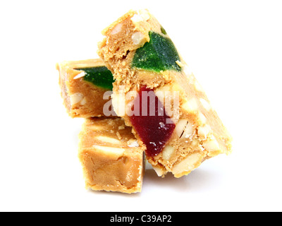 Peanut brittle isolated on white background Stock Photo