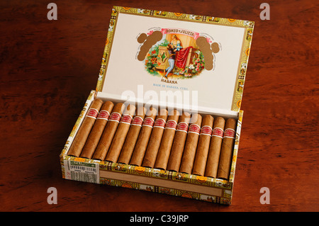 Box of Cuban Cigars Stock Photo